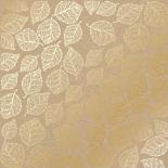 Foiled sheet - Golden - Delicate Leaves Kraft