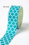 Ribbon - Lattice Print (Turquiose/Ivory)