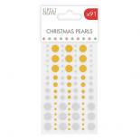 Adhesive pearls - Christmas gold and silver