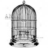   Rubber stamp - bird cage